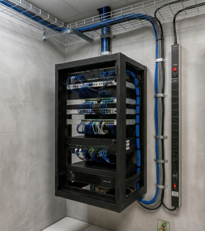 Structured network cabling supporting an access control system